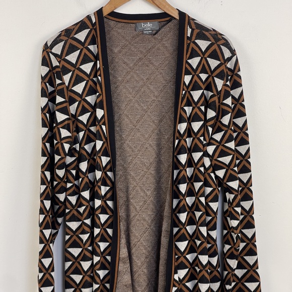 Belle By Belldini Open Front Cardigan Geometric Pattern Extra Large - Picture 2 of 8